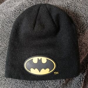 Batman Logo Beanie Hat Black Knit One Size‎ TM & DC Comics Warner Bros